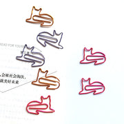 クリップ 10個セット ペーパークリップ ゼムクリップ 猫 ネコ メモクリップ 文房具 文具 事務用品 シンプル おしゃれ かわいい 雑貨 金属製 メタルカラー ステーショナリー 学校 オフィス