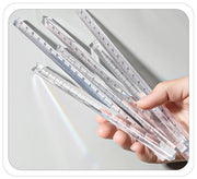定規 三角柱 15cm 20cm オフィス 事務用品 文房具 製図 透明 クリア 3D立体 直線 直尺 ルーラー 測定スケール