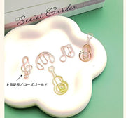 ゼムクリップ 10個セット ペーパークリップ 文具 文房具 事務用品 ステーショナリー ト音記号 音符 ギター 可愛い おしゃれ 紙クリップ 書類整理 オフィス