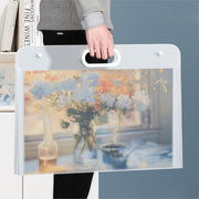 バッグ型ファイルケース 収納ケース 大容量 4K A2 大きめ アート ポスター 絵画 収納バッグ 持ち手付き ポスター 持ち運び スケッチ フォト 図面 書類 ドキュメントホルダー 作品 新聞 保管