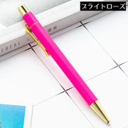 ボールペン 同色3本セット ノック式 六角形軸 クリップ付き 文房具 筆記用具 事務用品 軽量 バイカラー 学校 オフィス 会社