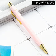 ボールペン 同色3本セット ノック式 六角形軸 クリップ付き 文房具 筆記用具 事務用品 軽量 バイカラー 学校 オフィス 会社