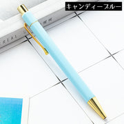 ボールペン 同色3本セット ノック式 六角形軸 クリップ付き 文房具 筆記用具 事務用品 軽量 バイカラー 学校 オフィス 会社