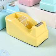 テープカッター 文房具 オフィス用品 小型 コンパクト 小さめ セロハンテープ対応 マスキングテープ対応 無地 イエロー ピンク ブルー シンプル カジュアル ポップ 可愛い キュート おしゃれ