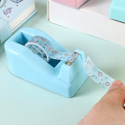 テープカッター 文房具 オフィス用品 小型 コンパクト 小さめ セロハンテープ対応 マスキングテープ対応 無地 イエロー ピンク ブルー シンプル カジュアル ポップ 可愛い キュート おしゃれ