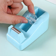 テープカッター 文房具 オフィス用品 小型 コンパクト 小さめ セロハンテープ対応 マスキングテープ対応 無地 イエロー ピンク ブルー シンプル カジュアル ポップ 可愛い キュート おしゃれ