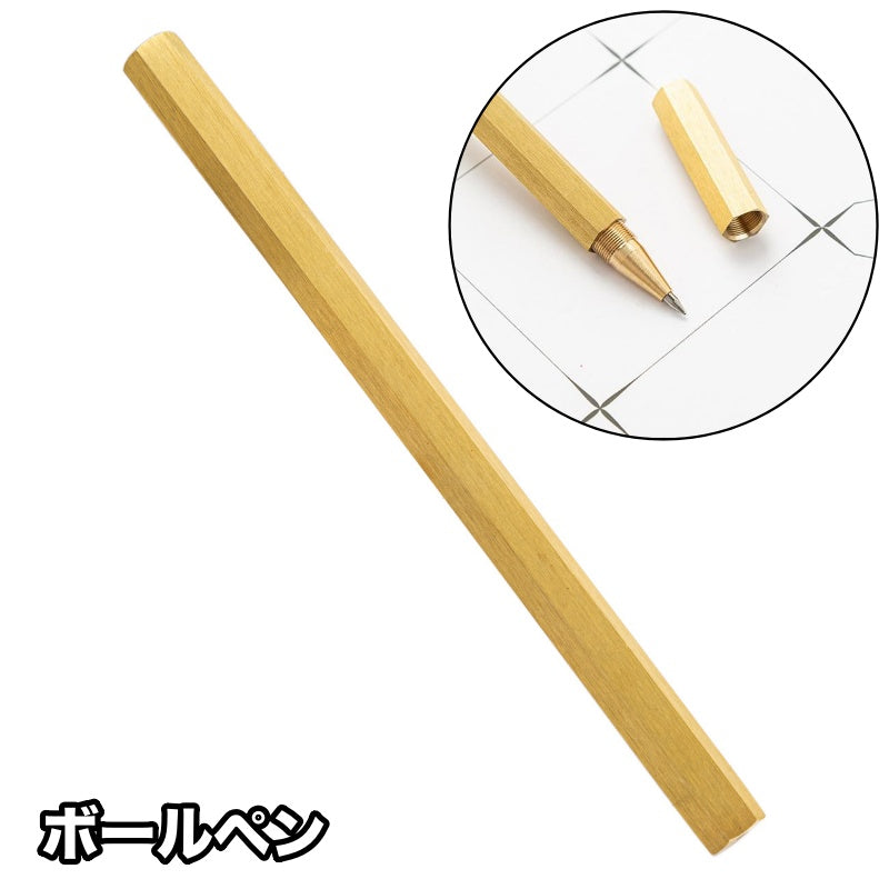 ボールペン 単品 1本 文房具 文具 シンプル キャップ ゴールドカラー スタイリッシュ オフィス メモ 便利 事務用品 筆記用具 プレゼント