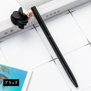 ボールペン 黒 ブラックインク 単品 フラワーチャーム付 繰り出し式 ペン 筆記具 文房具 ステーショナリー 可愛い おしゃれ ホワイト ピンク ブルー パープル グリーン