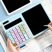電卓 計算器 メモパッド 電子パッド 事務用品 事務関連雑貨 オフィス用品 ソーラーパネル ボタン電池 12桁表示 タッチペン シンプル カジュアル シック かっこいい おしゃれ 宿題 勉強 事務作業
