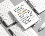 リングノート メモ帳 A7サイズ 80枚 罫線入り 横開き リングメモ ミニサイズ 文房具 文具 ステーショナリー 持ち歩き シンプル 可愛い