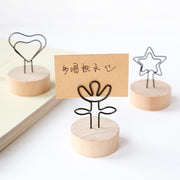 メモスタンド メモクリップ カードホルダー カード 写真 メモ 雑貨 文房具 おしゃれ かわいい 木製 ワイヤークリップ