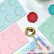 シーリングスタンプ用シリコンモールド テンプレート スタンプガイド 文房具 シーリングスタンプ用品 ハンドメイド用品 手芸雑貨 6連 スター 丸形 ラウンド 六芒星 八芒星 シンプル カジュアル 可愛い キュート おしゃれ