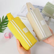 ペンケース 筆箱 文房具 文具 ペン入れ 筆記用具入れ ふでばこ ファスナー 持ち手付き 長方形 大容量 かわいい シンプル
