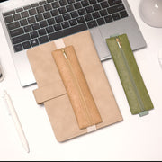ペンケース ブックバンド付き ペンホルダー ペン入れ PUレザー製 大容量 コンパクト ゴムベルト付き ノート 日記 本 手帳用