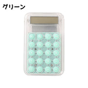 電卓 計算機 電池式 文房具 文具 オフィス 学校 事務用品 卓上 持ち歩き コンパクト かわいい 丸ボタン 見やすい 勉強 計算 便利