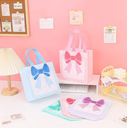 ギフトバッグ 同色2枚セット ギフト袋 手提げ袋 ショッピングバッグ ラッピング用品 包装用品 リボン かわいい おしゃれ プレゼント 誕生日 記念日 お祝い