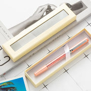 ペン用ギフトボックス ペン用ギフト箱 ギフトケース ペンケース 文房具 ラッピング用品 ラッピング雑貨 包装用品 長方形 窓付き 無地 ブラック オフホワイト ピンク ゴールドカラー シンプル カジュアル シック