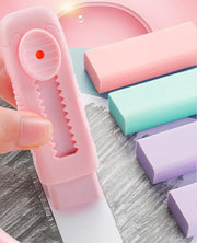 消しゴム スライド式 スティック型 カッター型 カラー 色付き かわいい キッズ 子供 大人 文房具 文具 便利