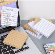 付箋 ふせん 付箋紙 卓上 文房具 文具 メモ ふせんメモ 正方形 80枚 デスク 事務用品 事務所 オフィス シンプル クラフト紙 無地 罫線 方眼 便利 学校 会社 伝言 白 茶