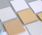 付箋 ふせん 付箋紙 卓上 文房具 文具 メモ ふせんメモ 正方形 80枚 デスク 事務用品 事務所 オフィス シンプル クラフト紙 無地 罫線 方眼 便利 学校 会社 伝言 白 茶