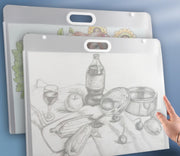 バッグ型ファイルケース 2個セット A3 A2 収納ケース アート ポスター 絵画 収納バッグ 持ち手付き 持ち運び 200枚収納可 スケッチ フォト 図面 書類 ドキュメントホルダー