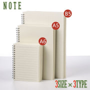 ノート メモ帳 手帳 B5 A6 A5 無地 8mm横罫線 5mm方眼 リングノート リング綴じ ダブルリング 80枚 160ページ クリアタイプ シンプル 学生 勉強 ビジネス 仕事 オフィス スケッチ 横線 文具 文房具
