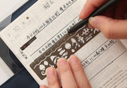 しおり 栞 ブックマーク ステンシルルーラー 定規 文房具 読書グッズ 手帳用アクセサリー 金属製 可愛い キュート おしゃれ