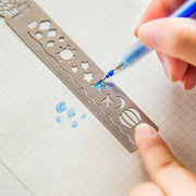 しおり 栞 ブックマーク ステンシルルーラー 定規 文房具 読書グッズ 手帳用アクセサリー 金属製 可愛い キュート おしゃれ