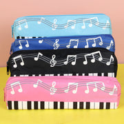 ペンケース 筆箱 筆記具入れ 文房具 ペン入れ 小物入れ ピアノ 鍵盤 音符 四角形 長方形 スクエア コンパクト ファスナー おしゃれ 可愛い