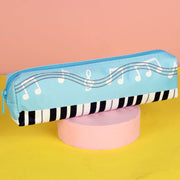ペンケース 筆箱 筆記具入れ 文房具 ペン入れ 小物入れ ピアノ 鍵盤 音符 四角形 長方形 スクエア コンパクト ファスナー おしゃれ 可愛い