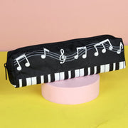 ペンケース 筆箱 筆記具入れ 文房具 ペン入れ 小物入れ ピアノ 鍵盤 音符 四角形 長方形 スクエア コンパクト ファスナー おしゃれ 可愛い