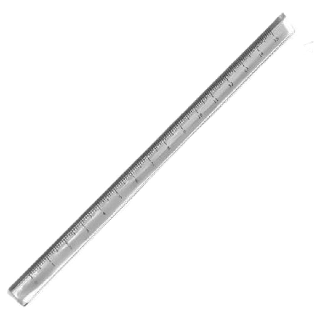 定規 三角柱 15cm 20cm 単品 1個 文具 事務用品 製図 透明 クリア 立体的 直線定規 直尺 ルーラー 測定スケール 学校 オフィス シンプル