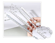 定規 三角柱 15cm 20cm 単品 1個 文具 事務用品 製図 透明 クリア 立体的 直線定規 直尺 ルーラー 測定スケール 学校 オフィス シンプル