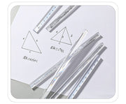 定規 三角柱 15cm 20cm 単品 1個 文具 事務用品 製図 透明 クリア 立体的 直線定規 直尺 ルーラー 測定スケール 学校 オフィス シンプル