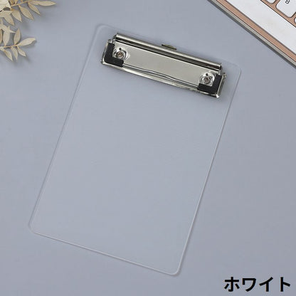 クリップボード バインダー クリップファイル A6 縦型 半透明 商品画像2