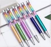 ボールペン 金属製 回転式 クリップ付 文房具 筆記用具 事務用品 スリム ラインストーン カラフル 学校 会社 オフィス 景品
