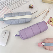 ペンケース 筆箱 ペン入れ 文房具 収納 ファスナー ポーチ 小物入れ キルティング風 軽量 パステル かわいい おしゃれ 女の子 レディース 通学 通勤 勉強 文具