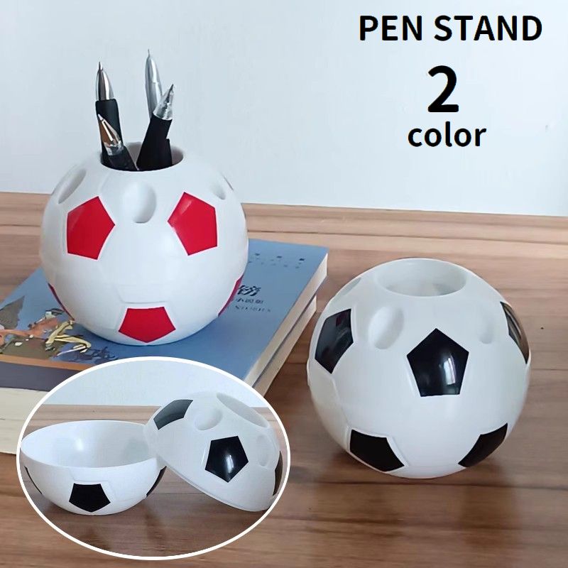 ペン立て ペンスタンド サッカーボール型 ペンホルダー 鉛筆立て 文房具入れ 小物入れ 収納 筆立て ユニーク 可愛い 卓上 整理用品 スッキリ