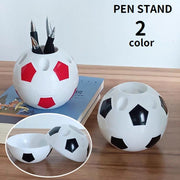 ペン立て ペンスタンド サッカーボール型 ペンホルダー 鉛筆立て 文房具入れ 小物入れ 収納 筆立て ユニーク 可愛い 卓上 整理用品 スッキリ