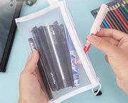 ペンケース 2個セット 筆箱 ペンポーチ メッシュポーチ ファスナー 無地 シンプル 文房具入れ 文具 筆記用具 ペン入れ ステーショナリー 学生 通学 通勤