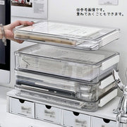 デスクトレー 書類ケース 収納ケース フタ付き 机上 整理整頓 縦置き 横置き 事務用品 A4サイズ 書類整理 オフィス 学生 クリア 中が見える