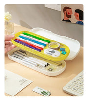 ペンケース 筆箱 ふでばこ ペンホルダー 2段式 文房具 日用品雑貨 筆記具 文具 シンプル 小学生 中学生 学校 勉強 子供 こども
