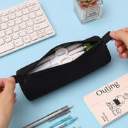 ペンケース 筆箱 円柱 文具 文房具 ジッパー 鉛筆入れ ペン入れ 単色 無地 シンプル カジュアル 学生 勉強