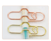 クリップ ペンホルダー クリップホルダー 同色2個セット 文房具 事務用品 ステーショナリー シンプル ハート おしゃれ かわいい