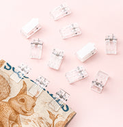 クリップ 10個セット 粘着テープ式 テープ無し ハンドメイド 文具 事務用品 メモ プリント ノート 書類 挟む 袋閉じ オフィス キッチン 多用途