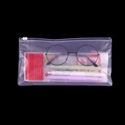 ファイルケース 2枚セット 事務用品 文房具 A4 A6 A5 書類ケース ペンケース 小物収納 チャック付き ジッパー マチなし 薄型 半透明 無地 シンプル 便利