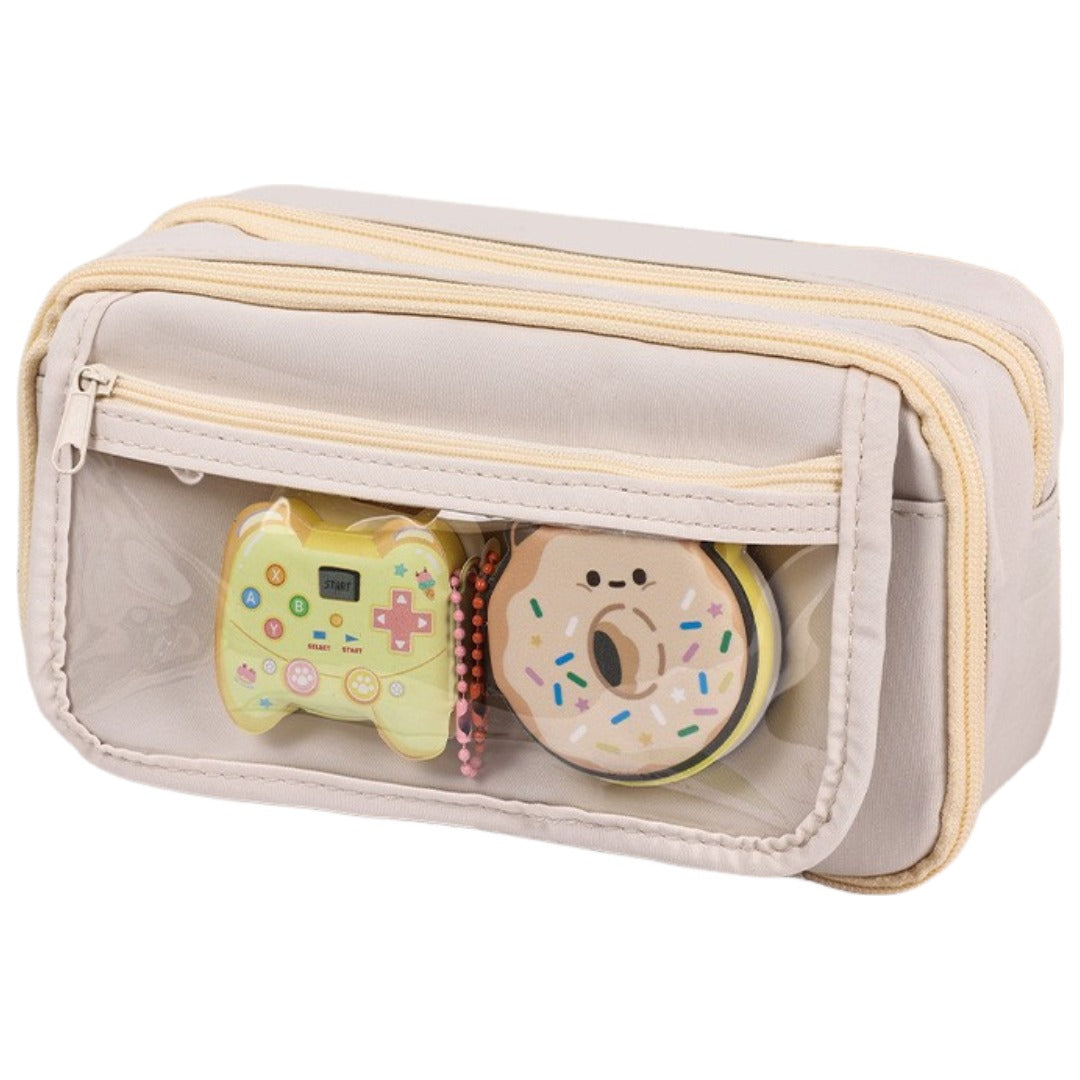 ペンケース 筆箱 女の子 男の子 子供 大人 筆入れ 筆記用具入れ 文房具入れ 小物入れ ポケット メッシュネット マグネットボタン 大容量 収納 長方形 シンプル ファスナー かわいい おしゃれ