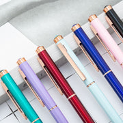 ボールペン 2本組 金属製 回転式 クリップ付き 文房具 筆記用具 事務用品 軽量 スリム ラインストーン 学校 オフィス 会社