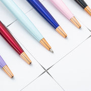 ボールペン 2本組 金属製 回転式 クリップ付き 文房具 筆記用具 事務用品 軽量 スリム ラインストーン 学校 オフィス 会社