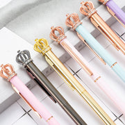 ボールペン 筆記具 文房具 王冠 クラウン かんむり メタリックカラー パステルカラー かわいい おしゃれ ピンク ブルー ブラック シルバー ゴールド